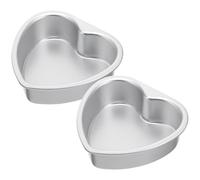 LOLIPPYY Moules à Pâtisserie Cœur en Métal, Fond Amovible, Lot de 2, 10 CM, pour Cuisson au Four, Conviennent aux Pâtissiers Débutants et Expérimentés
