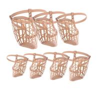 LOLIPPYY Muselière pour Chien en Plastique avec Panier Respirant et Sangle Réglable en Cuir PU, Lot de 7 Set de Set de Pièces Anti-Morsure pour Chien et Animal de Compagnie