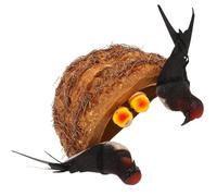 LOLIPPYY Nichoir Artificiel pour Hirondelles avec Nid Décoratif, 2 Hirondelles Fermées 2 Petits, Plastique et Papier, Décoration Murale et Jardin, Accessoire Pédagogique Réaliste,