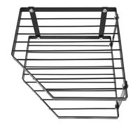 LOLIPPYY Organisateur d'angle Cuisine Noir 34X12 CM Étagère de Comptoir Métallique à 2 Niveaux pour Casseroles et Poêles Support de Rangement d'angle Multifonction pour Épices et Plan de