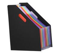 LOLIPPYY Organiseur de Dossiers Plastique Extensible Grand Format Rangement pour Reçus et Factures Classeur Accordéon Noir Polyvalent