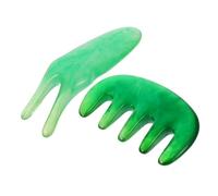 LOLIPPYY Outil Massage Tête Peigne de Grattage Y Forme de Fourche pour Acupression Stimule Circulation Sanguine et Détente Du Système Nerveux Massage et Visage Vert Foncé