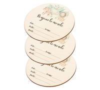 LOLIPPYY Panneau Annonce de Naissance Bébé en Bois Rond 3pcs Motif Animalier Cartoon Surface Lisse sans Bavures pour Baby Shower