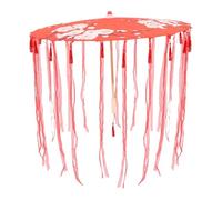 LOLIPPYY Parapluie en Soie Japonaise 82 Cm Rouge Motif Prunier Franges, Ombrelle Décorative pour Studio Photo, Accessoire de Performance Scénique, Décoration Intérieure Élégante
