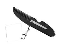 LOLIPPYY Peigne à Barbe Pliable Et Miroir Carré Portable Pour Homme, Petit Format, Peigne à Dents Fines, Porte-clés Compact, Usage Quotidien Et Voyage
