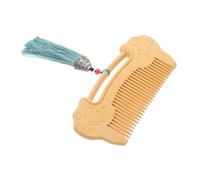 LOLIPPYY Peigne Bois à Dents Fines Peigne De Poche Pour Barbe Élégant Et Artisanal Avec Motif De Verrouillage Ruyi Raffiné Pour Hommes