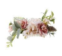 LOLIPPYY Peigne de Mariage Blanc avec Fleurs Perles et Plumes Accessoire Cheveux Printemps Forme de Pétale Épingle Décorative pour Mariées et Femmes Confortable et Léger Compatible Styles