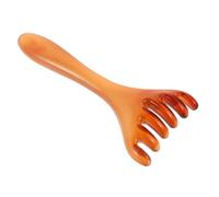 LOLIPPYY Peigne de Massage Du Chevelu Ergonomique Anti-statique pour Relaxation et Gua Sha Outil Manuel Résine Ambre pour Usage Domestique