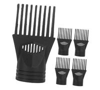 LOLIPPYY Peigne Démêlant Plastique pour Sèche-cheveux 5 Pièces Noir, Embout Coiffage Concentrateur, Accessoire Coiffure Cheveux Bouclés, Usage Professionnel et Domicile