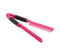 LOLIPPYY Peigne Lisseur Chauffant Portable Résistant à la Chaleur pour Cheveux, Mini Peigne de Coiffage Multifonction Rose Fuchsia, Usage Salon, Maison et Voyage, Anti-Frisottis et Lissage