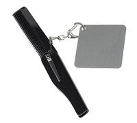 LOLIPPYY Peigne Pliant Sur Le Trousseau Scrubber Peigne Pliant De Voyage De Toilette Assombrissant Pliable Homme à Barbe Petit Miroir : En Plastique