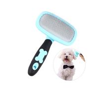 LOLIPPYY Peigne Toilettage Massage Rotatif pour Chien Chat Bleu à Points Élimine Poils Morts et Nœuds Outil Nettoyage Sous Poils Ergonomique