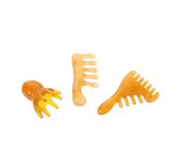 LOLIPPYY Peignes de Massage du Cuir Chevelu en Résine de Cire D'abeille 3 Pièces - Ensemble Peignes Méridiens Chinois à Main Forme Pieuvre - Outils de Massage par Acupression pour