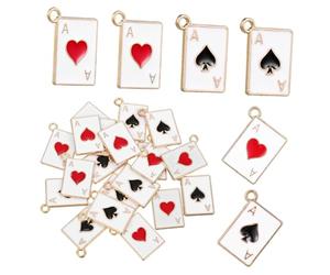 LOLIPPYY Pendentifs Cartes de Poker en Alliage 20 Pièces pour Bijoux DIY Surface Lisse et Angles Arrondis Accessoires pour Bracelets et Boucles D'oreilles