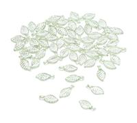 LOLIPPYY Pendentifs en Acrylique Mini Feuille 5×10 MM Vert Clair 50 Pièces pour Création de Bijoux DIY Breloques Légères pour Bracelets et Boucles D’Oreilles Artisanales