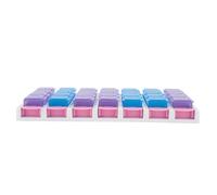 LOLIPPYY Pilulier Hebdomadaire 28 Compartiments Boutons, Boîte à Remède 4 Rangées Détachable, Organisateur Portable en Plastique Léger, Support de Rangement Pratique pour Soins Quotidiens