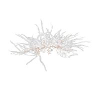 LOLIPPYY Pince à Cheveux Dorée Ornée de Strass avec Plume, Petite Barrette en Cristal Légère pour Mariage et Soirée, Accessoire Élégant pour Femmes, Demoiselles D’honneur et Occasions