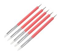 LOLIPPYY Pinceaux Nail Art Silicone Double Embout Lot de 5 pour Pointillage Dessin de Motifs Fleurs Usage Maison Présent Amateur Manucure