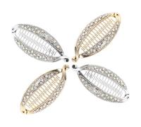 LOLIPPYY Pinces à Cheveux Poisson Et Banane, Lot De 4 Finition Métal Plaqué, Strass, Adaptées Pour Femmes Et Cheveux Bouclés
