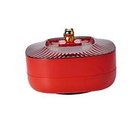 LOLIPPYY Plateau à Snacks Rotatif Double Couche Rouge avec Compartiments Plateau de Service Portable pour Fruits Secs Bonbons et Apéritifs Décoration de Table Festive