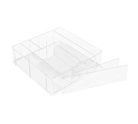 LOLIPPYY Plateau de Caisse en Acrylique Transparent Boîte Multi-Grille à 6 Compartiments Amovibles Organisateur d'Argenté pour Billets et Pièces Rangement Pratique pour Commerces et