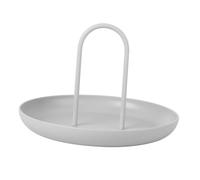 LOLIPPYY Plateau de Rangement Rond avec Anse Bac de Stockage Léger et Multifonction pour Salon et Entrée Organisateur de Bureau et Conteneur à Petits Objets Blanc
