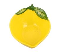 LOLIPPYY Plateau Décoratif Céramique Forme Citron Bol Saladier Polyvalent pour Desserts et Sauces Plateau Rangement Bijoux Peint Main pour Bagues Boucles Oreilles et Colliers Accessoire