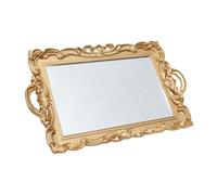 LOLIPPYY Plateau Miroir Décoratif Vintage pour Parfum et Bijoux, Plateau à Maquillage Élégant en Matériau Léger, Accessoire Photo et Décoration pour Commode, pour Organisation