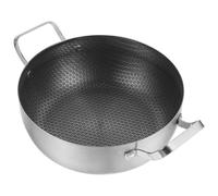 LOLIPPYY Poêle Antiadhésive en Acier Inoxydable 24 CM à Nid d'Abeille Double Anse Casserole Polyvalente pour Cuisson Mijotage et Chauffage du Lait Ustensile Cuisine Multifonction pour