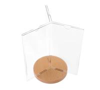 LOLIPPYY Présentoir de Menu Rotatif Multi-faces Acrylique et Bois Support de Table Transparent Léger pour Restaurants Bureaux et Événements Porte-affiche avec Base Stable