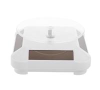 LOLIPPYY Présentoir Rotatif Électrique pour Bijoux en Abs Blanc, Plateau Tournant Solaire Motorisé, Support Rotatif à Bijoux Polyvalent pour Boutique, Exposition et Usage Domestique, Socle