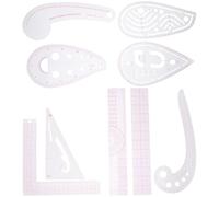 LOLIPPYY Règle de Couture Courbe Française 9 Pièces, Ensemble Multifonction pour Création de Patrons et Patchwork, Plastique Robuste, Outil de Mesure Précis pour Tissus et Quilting