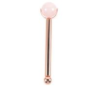 LOLIPPYY Rouleau Facial En Jade Visage Boule De Massage En Pierre De Quartz Rose Portable Poignée En Métal Pour Soin Peau Et Massage Du Visage