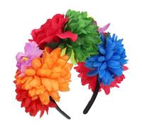 LOLIPPYY Serrage-Tête Floral Noir pour Halloween Fleurs en Tissu Réalistes Bandeau de Fête Dia de Los Muertos Léger et Confortable Accessoire Cheveux pour Cosplay et Bal Masqué