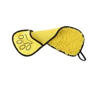 LOLIPPYY Serviette pour Chien et Chat Microfibre Douce Absorbante avec Poches pour Bain Toilettage et Nettoyage Après Activités Couleur Jaune