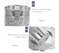 LOLIPPYY Set de Coupe Kiddush Argentée avec Soucoupe pour Pessa et Shabbat Symbole de Tradition Juive pour Célébrations et Cadeaux Festifs