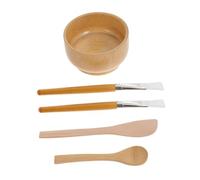 LOLIPPYY Set Kit Bol Bois pour Masque de Beauté avec Cuillère Pinceau et Spatule pour DIY Soins Visage Accessoires Salon Esthétique Mélange Naturel Peau-friendly