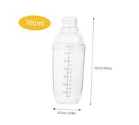 LOLIPPYY Shaker à Cocktail Transparent Plastique avec Échelle Précise pour Bar et Maison Mixeur de Boissons Polyvalent pour Cocktails et
