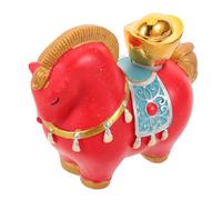 LOLIPPYY Statuette Cheval en Résine Rouge Yuanbao Rotatif - Décoration Feng Shui Bureau Compacte - Figurine du Nouvel an Chinois 2026 - Ornement Amulette Zodiaque Chinois