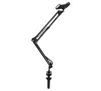 LOLIPPYY Support Téléphone Articulé Métal Noir Clip Rotatif pour Bureau Clip pour Smartphone et Tablette Installation Simple