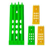 LOLIPPYY Supports pour Bagues de Pattes de Pigeon en Plastique Robuste Lot de 4 Pièces Jaune et Vert Porte-Anneaux de Dressage D’Oiseaux pour Stockage et Organisation en Élevage de