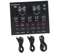 LOLIPPYY Table de Mixage Dj Professionnelle avec Carte pour Streaming Live Réglages Volume et Effets Sonores Kit Microphone Condensateur pour Enregistrement et Diffusion