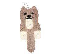 LOLIPPYY Tapis à Griffer Sisal Forme Chat Multifonction Antigriffures et Jeu pour Chats Plateau à Mâcher Naturel avec Port de Nourriture Intégré