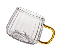 LOLIPPYY Tasse Verre Transparent avec Poignée Résistante Chaleur Multi Usage pour Boissons Chaudes et Froides Adaptée Maison Bureau Restaurant