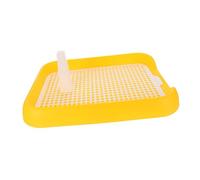 LOLIPPYY Toilettes D'intérieur pour Chien Antidérapantes en Plastique Jaune Soleil Taille Moyenne, Bac à Litière Rehaussé pour Apprentissage Propreté, Usage Intérieur pour Chiots et Chiens