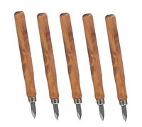 LOLIPPYY Tranchet pour Travail du Bois 5pcs Manche en Bois Marron, Outils de Sculpture la Main pour Marquage Précis et Création D'assemblages en Menuiserie