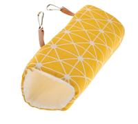 LOLIPPYY Tunnel Confortable pour Petits Animaux Nid Douillet en Coton Jaune à Carreaux M Lit Suspendu et Chaud pour Chinchillas Hamsters Cochons D’Inde et Écureuils Couchage Quatre