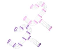 LOLIPPYY Tunnel pour Hamster DIY 16 Pièces, Tubes en Plastique Transparents Rose et Violet, Modules de Connexion Externes, Accessoires Cage Hamster, Espace de Jeu Interactif pour Petits