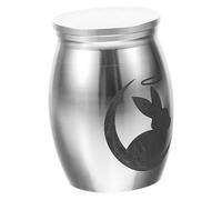 LOLIPPYY Urne Funéraire Lapin en Acier Inoxydable Petit Format, Urne Commémorative Légère Hermétique, Conservation Cendres pour Animaux De Compagnie, Souvenir Compact pour Usages Divers