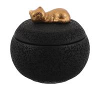 LOLIPPYY Urne Funéraire pour Chats Ciment Boîte Élégante Forme de Chat Endormi Urne Scellée pour Cendres Animaux Petits Boîte Commémorative pour Souvenirs